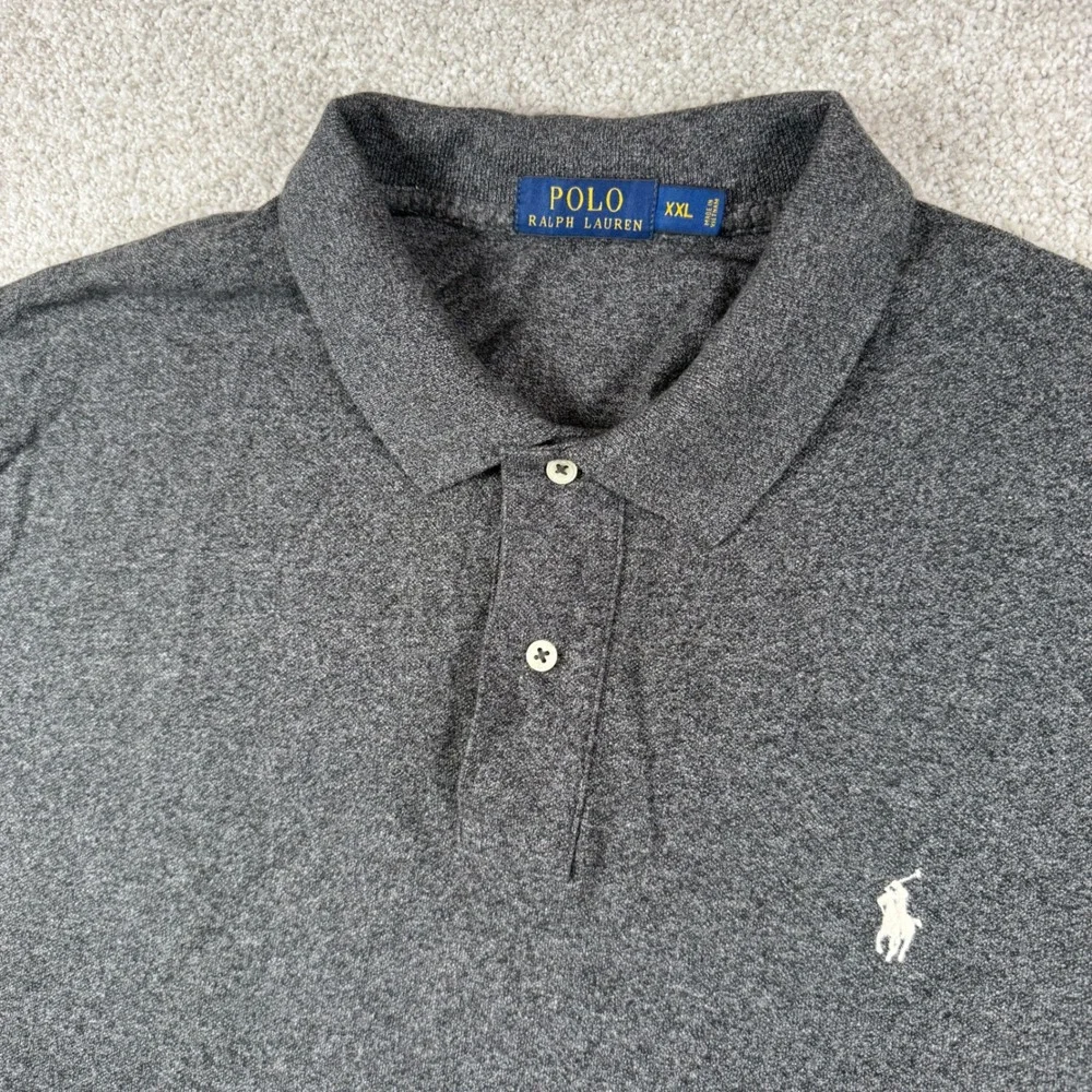 Polo Ralph Lauren Polo Shirt Men XXL Grey Short Sleeve Embroidered Pony Logo